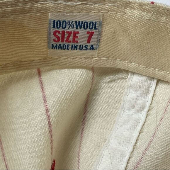 VTG Authentic Diamond New Era 5950 Pro Model 100% Wool Red’s Baseball Cap Size 7 - Picture 6 of 10